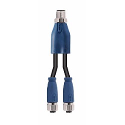Cordon male/femelle M12Y, 3 pol., codage A IP67, 4A, non-blindé
